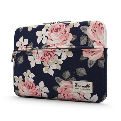 Canvas Pouch Laptoptasche 15 für MacBook Air / Pro Navy Rose