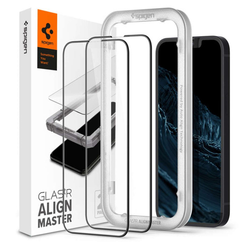 Spigen x2 ALM Glas.tR FC Glas für Apple iPhone 13 Pro Max Schwarz