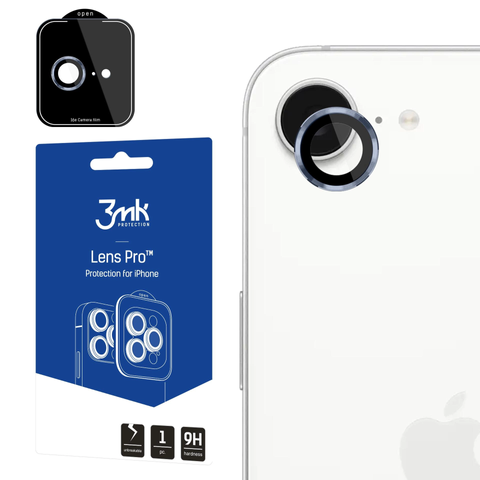 Panzerglas für die Kameralinse für Apple iPhone 16e – 3mk Lens Protection Pro Blau