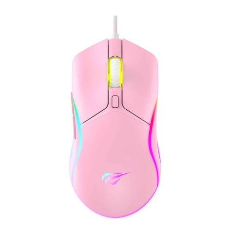 Havit MS1029 RGB Kabelgebundene Gaming-Maus 8000 DPI Rosa