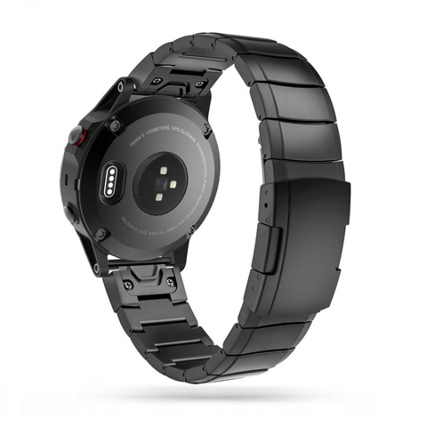 Steelband Stahlarmband für Garmin Fenix ​​​​5/6/6 PRO / 7 Schwarz