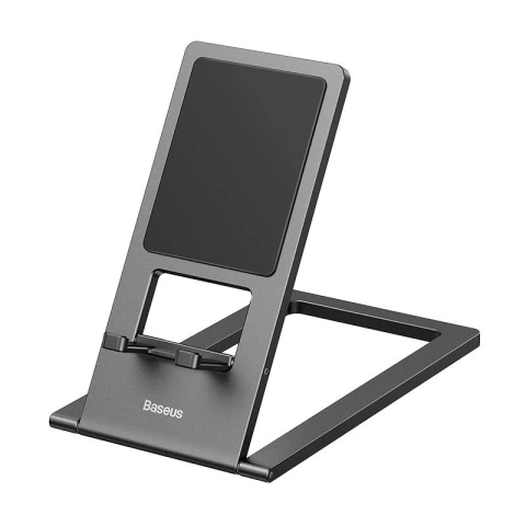Standfuß Baseus Metall Telefon-/Tablethalter (grau)