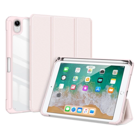 Dux Ducis Toby Armored Flip Smart Case für iPad mini 2021 mit Apple Pencil Holder Pink