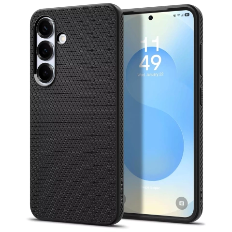 Samsung Galaxy S25 Hülle Schutzhülle Spigen Liquid Air Matt Schwarz