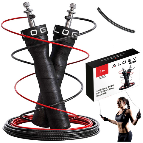 Verstellbares Boxseil Crossfit Fitness Alogy Sport mit austauschbaren Gliedern 300 cm Lager bequem Schwarz