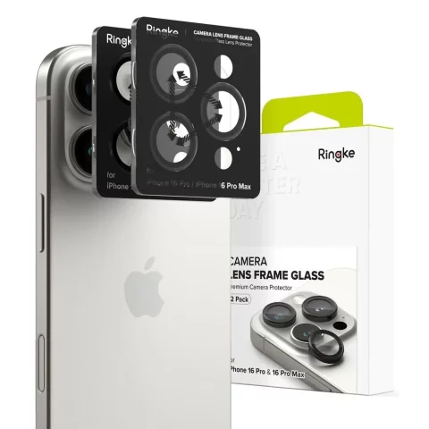 2x Ringke Kamerarahmenschutz für iPhone 16 Pro / 16 Pro Max Schwarz