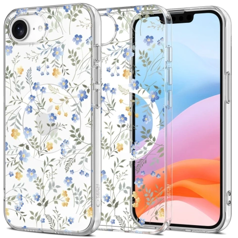 Etui do iPhone 16e Tech-Protect FlexAir MagSafe Frühlingsblumen