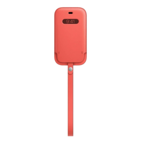 Hülle für Apple iPhone 12 mini, Citrus Pink - Lederhülle