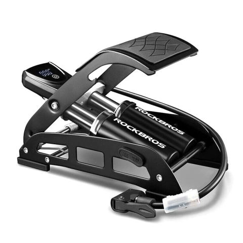 Rockbros 42430001001 Fußpumpe mit Display – Schwarz