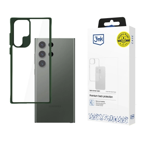 Hülle für Samsung Galaxy S24 Ultra - 3mk Satin Armor Case Grün