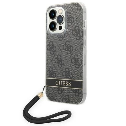 Etui Guess GUOHCP14LH4STK für Apple iPhone 14 Pro 6,1" Czarny/Black Hardcase 4G Print Strap
