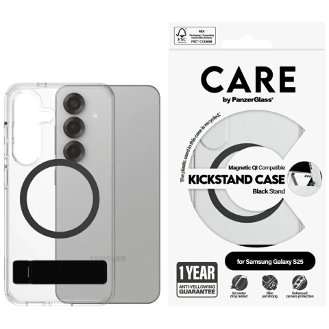 Etui CARE für Samsung Galaxy S25 von PanzerGlass Kickstand Case Magnetic QI