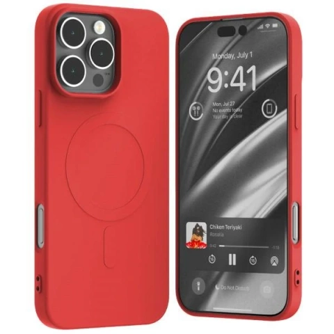 Mercury MagSafe Halbsilikonhülle für iPhone 16 Pro Max 6,9" Rot