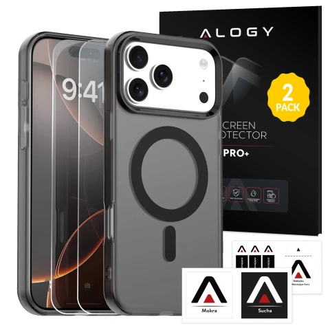 Apple iPhone 17 Pro Max Hülle – Matte MagSafe-Abdeckung mit Linsenschutz, schlank und kratzfest, perfekte Passform – Alogy Skinny MatteCase™ Schwarz