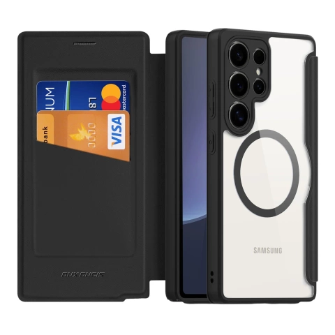 Etui Portfelowe do Samsung Galaxy S25 Ultra Dux Ducis Skin X Pro Czarne