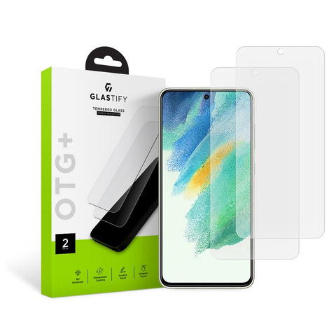 Gehärtetes Glas GlasTIFY OTG 2er-Pack für Samsung Galaxy S21 FE Clear