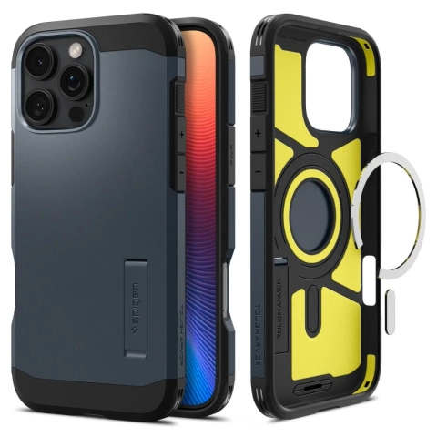 Hülle Spigen Tough Armor Mag MagSafe für iPhone 16 Pro Max Metal Slate