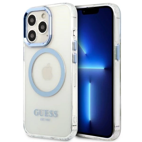 Etui Guess GUHMP13LHTRMB für iPhone 13 Pro / 13 6,1" Hartschale Metal Outline Magsafe