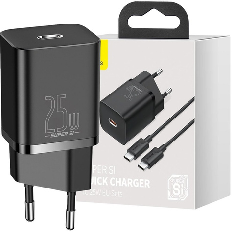 Baseus USB-C PD 25W Wandladekabel für USB-C Schwarz