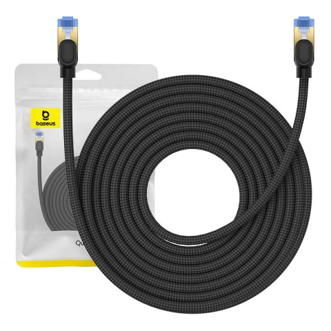 Baseus Ethernet RJ45 geflochtenes Netzwerkkabel, 10 Gbit/s, 10 m (schwarz)