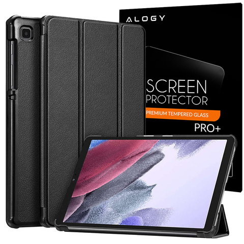Flip Case Alogy Book Cover für Galaxy A7 Lite 8.7 T220 / T225 Schwarzes Glas