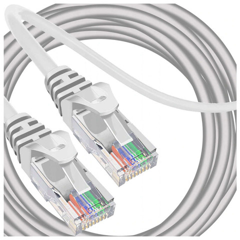 Kabel Highspeed-Netzwerkkabel Twisted Gold LAN UTP 5E RJ-45 30m Internet weiß