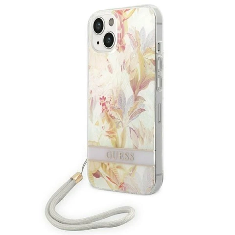 Etui Guess GUOHCP14MHFLSU für Apple iPhone 14 Plus 6,7" olioletowy/lila Hardcase Flower Strap