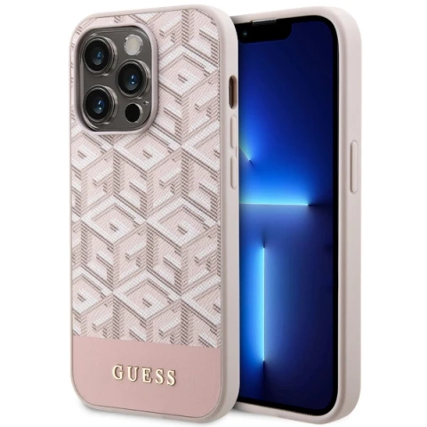 Etui Guess GUHMP14LHGCFSEP für iPhone 14 Pro 6,1" Hartschale GCube Stripes MagSafe