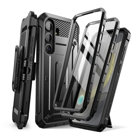Etui für Samsung Galaxy S25 Supcase Unicorn Beetle Pro 2er-Set Schwarz