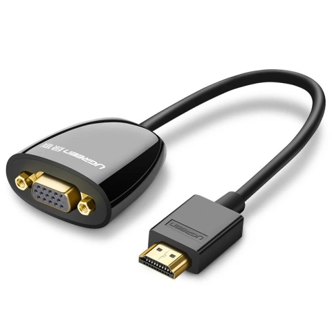 UGREEN Kabel Kabeladapter unidirektionaler Adapter von HDMI (männlich) auf VGA (weiblich) FHD schwarz (MM105 40253)