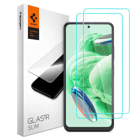 Spigen Glas.TR Slim 2er-Pack Panzerglas für Xiaomi Redmi Note 12 5G / Poco X5 5G