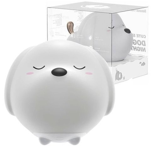 Baseus Nachttischlampe für ein Kind, Silikon-LED-Hund, weiß