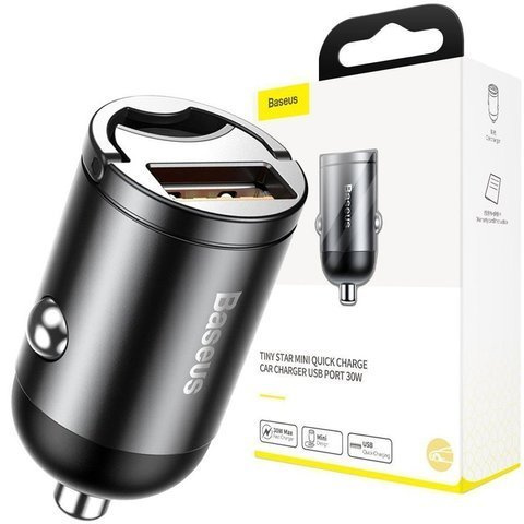 Baseus Mini QC 3.0 5A 30W Autoladegerät Schwarz