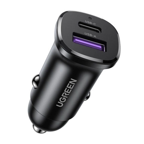 Ugreen EC305 25845 USB-C USB-A 30W Autoladegerät – Schwarz