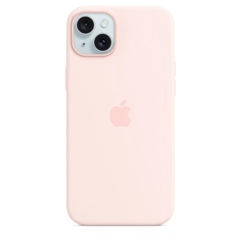 Hülle für Apple iPhone 15 Plus mit MagSafe, Hellrosa - Silikonhülle