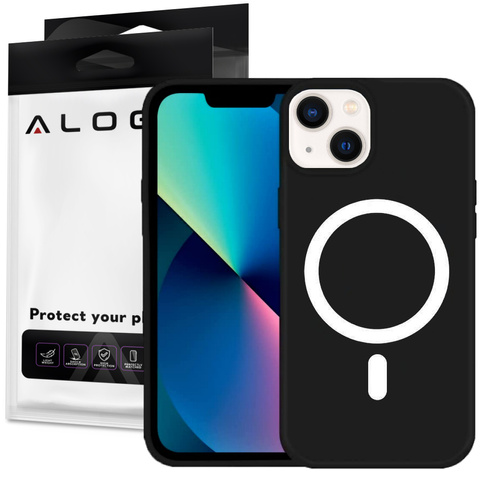 Hülle für MagSafe Ultra Slim Mag Alogy für Qi-Ladegeräte für Apple iPhone 13 Mini Black