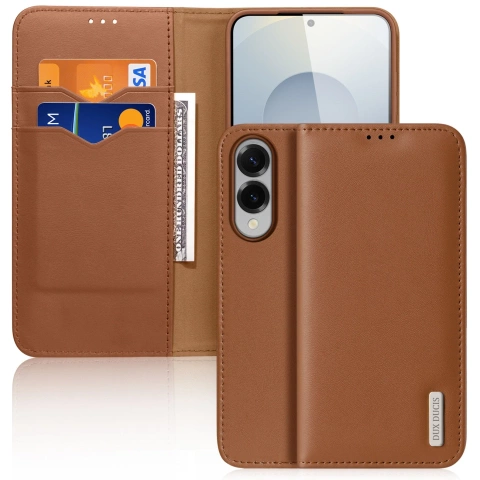 Samsung Galaxy S25 Edge Dux Ducis Hivo Lederhülle Braun