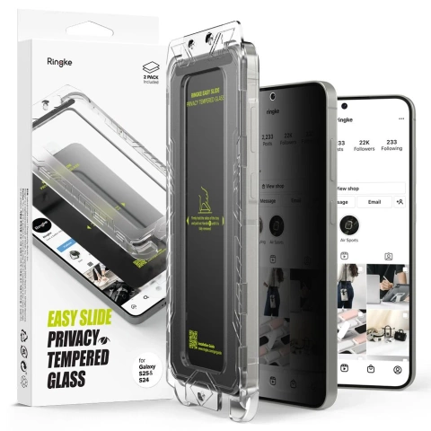 Blickschutzglas für Samsung Galaxy S25 Ringke Easy Slide 2er-Pack Polarisationsfilter 9H