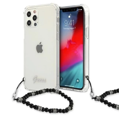 Guess GUHCP12MKPSBK iPhone 12/12 Pro 6,1" Transparente Hardcase Black Pearl