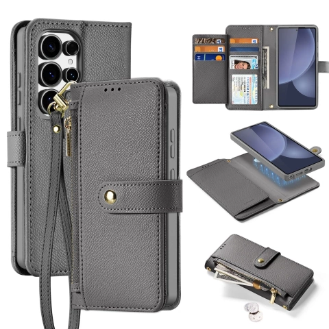 Samsung Galaxy S25 Ultra Dux Ducis Lava Lederhülle Grau