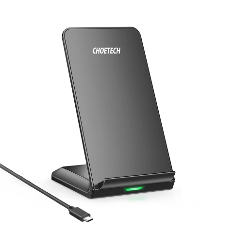 Choetech Set aus 2 x Qi Wireless Charger Stand Stand 10W schwarz (T524-S) USB - Micro USB Kabel 1,2m (MIX00093)