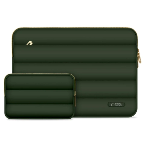 Etui Tech-Protect Puffy 15-16" Army Green + Mini Pokrowiec
