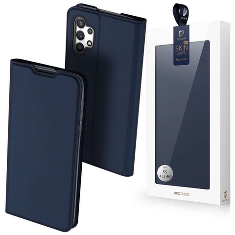 Dux Ducis Schutzhülle aus Leder für Samsung Galaxy A32 4G Marineblau
