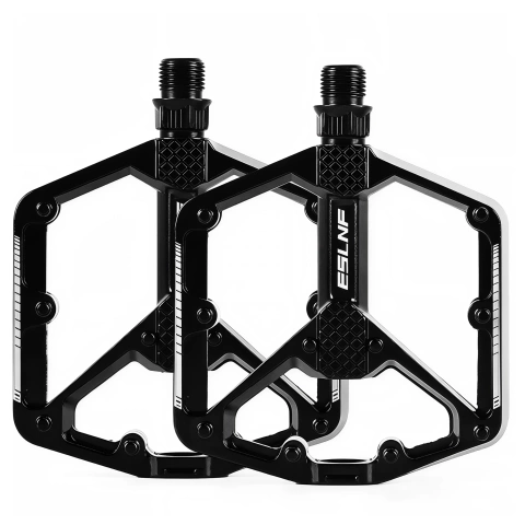 Plattform-Fahrradpedale für MTB-Fahrräder, Aluminium 9/16" Schwarzes Aluminium-Set [2 Stk.]