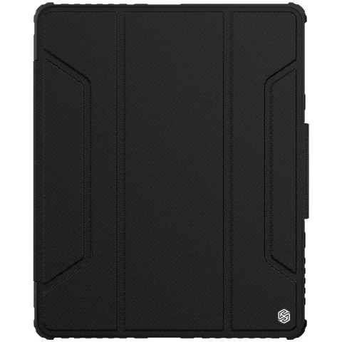 Nillkin Bumper Leather Case Pro Armored Smart Cover mit Kameratasche und Ständer für iPad Pro 12.9 '' 2021/2020 Schwarz
