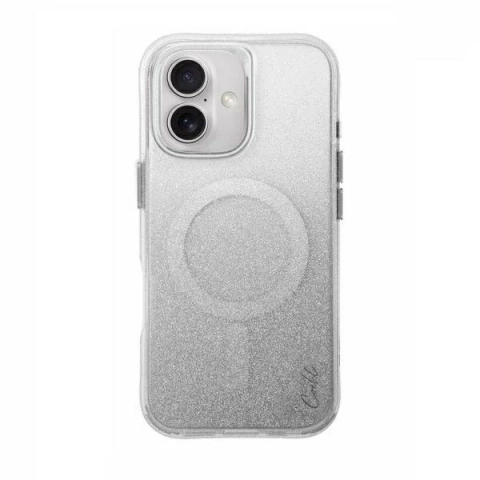 Etui UNIQ Coehl Lumino do iPhone 16 MagSafe Srebrne Brokatowe