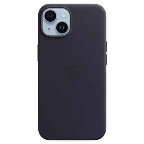 Original Apple Phone Case MPP63ZM/A für Apple iPhone 14 6.1" Ink/Ink Leather Case MagSafe