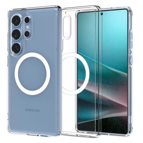 Etui für Samsung Galaxy S25 Ultra Clear/White Spigen Ultra Hybrid Mag MagSafe