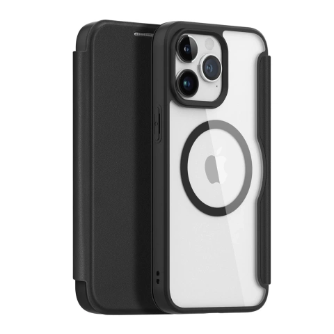 Dux Ducis Skin X Pro Hülle für Apple iPhone 15 Pro Magnetisches MagSafe Flip Cover – Schwarz