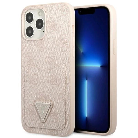 Etui Guess GUHCP13LP4TPP für iPhone 13 Pro / 13 6,1" Hardcase 4G Triangle Logo Cardslot